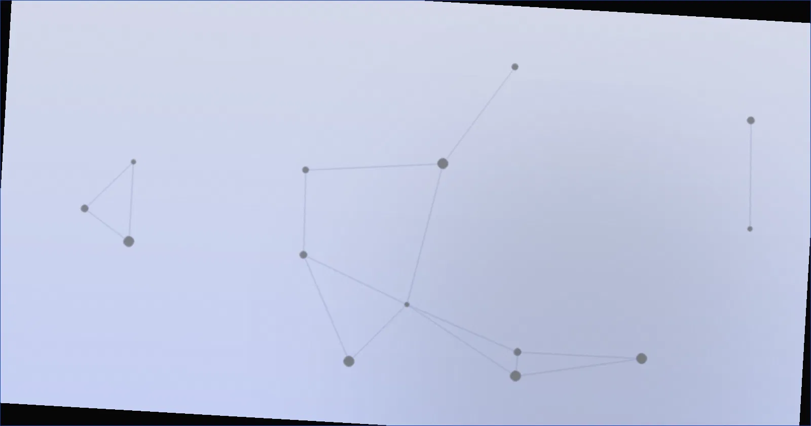 a constellation pattern suggesting scattered claims converging on one verified source