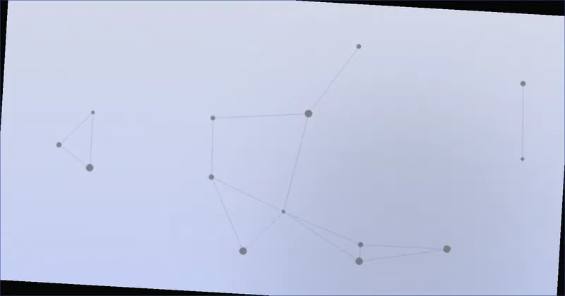 a constellation pattern suggesting scattered claims converging on one verified source